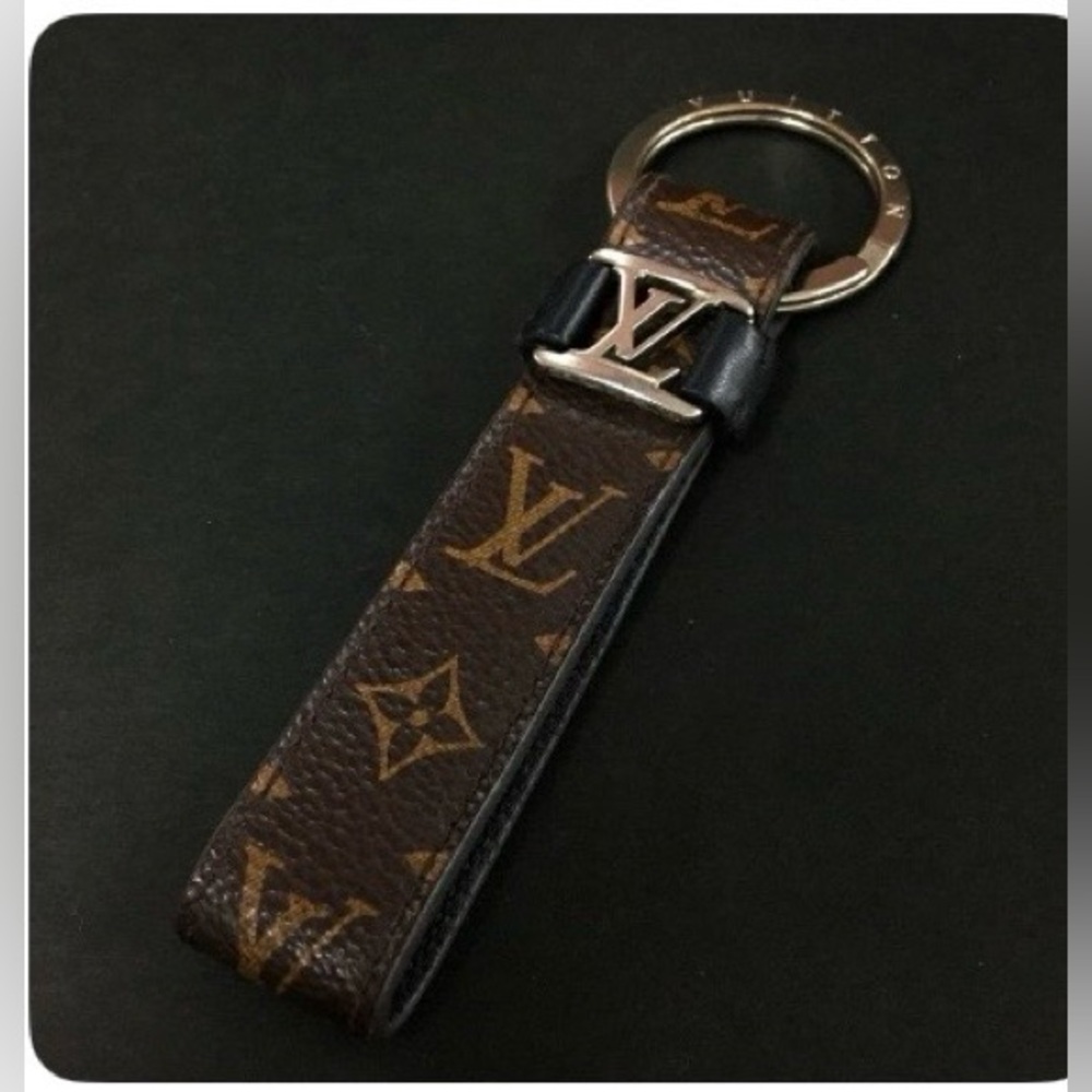 Louis Vuitton authentic Monogram V Dragonne Bag Charm Key Chain unisex